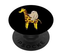 Sloth Rides on Giraffe Sloths Giraffes PopSockets Adhesive PopGrip