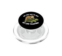 Sloth Riding Turtle On The Way To Get My Life Together Lazy PopSockets PopGrip for MagSafe