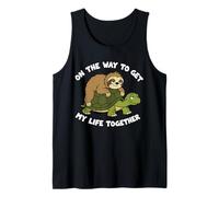 Sloth Riding Turtle On The Way to Get My Life Together Lazy Tank Top