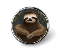 Sloth Round Badge 25mm/1 Inch Metal Buttons Round Badge Pin Button Parts Classic Pin Holders Buttons for Shirts Clothes Individualistic Brooch