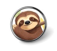 Sloth Round Badge Cute Brooch Hats Jackets Decor Personalized Lapel Pin Clothing Jewelry Accessories for Wedding Party Gift