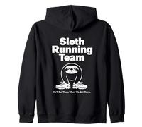 Sloth Running Team Funny Slow Jogging Design Zip Hoodie