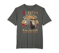 Sloth Running Team Shirt We'll Get There Vintage Funny Sloth T-Shirt