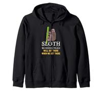 Sloth Running Team We'll Get There - Marathon, Jogging, Gym Zip Hoodie