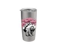 Sloth Sakura Cherry Blossom Japanese Art Graphic Stainless Steel Insulated Tumbler