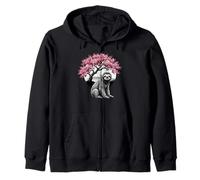 Sloth Sakura Cherry Blossom Japanese Art Graphic Zip Hoodie