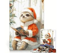 Sloth Santa Reading for Adults 1000 Piece Jigsaw Puzzle Mind Puzzle Relaxing Fun Image Assembly Warm Surprise 50x75cm