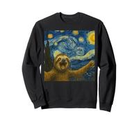 Sloth Selfie Inside Van Gogh's Starry Night Art Lover Sweatshirt