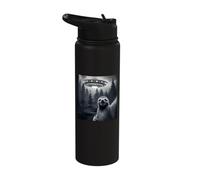 Sloth Selfie with UFO - Funny Graphic Alien Lover Stainless Steel Insulated Water Bottle