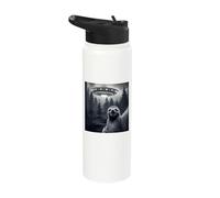 Sloth Selfie with UFO - Funny Graphic Alien Lover Stainless Steel Insulated Water Bottle