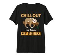 Sloth Shirt Chill Out My Jungle My Rules Sloths Lover Gift Premium T-Shirt