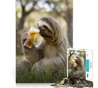 Sloth Sipping A Beer 1000 Piece Jigsaw Puzzles for Adults Mental Logic Toy Tension Relief Firm Cut Perfect Present 50x75cm