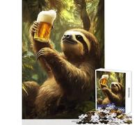 Sloth Sips Beer 1000 Piece Jigsaw Puzzles Strengthen Cognitive Ability And Skill Soothing Serene Leisure Play (50x75cm)
