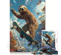 Sloth Skateboarding 1000 Piece Jigsaw Puzzles for Teenagers Smart Game Bonding Time Image Assembly Fine Art Piece 38x26cm