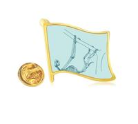 Sloth Skeleton Sketch Animal Golden Metal Flag Lapel Pin Badge