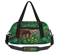 Sloth Sleep Forest Plant Kids Overnight Duffle Bags Boys Girls Teen Sports Gym Bag for Weekender Travel Gymnastics Dance Ballet