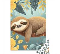 Sloth Sleeping 3-Layer Cardboard 1000 Pc Cartoon Jungle Design Classic Puzzle, Ultra Difficult, Stress Relief, Wall Decor & Family Game Night Gift 70x50cm/1000pcs