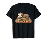 Sloth Sleeping On Donuts Funny Food Lover Kids Family T-Shirt