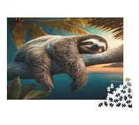 Sloth Sleeping Tree 1000 Piece Sloth Sleeping on Tree Branch Jigsaws Puzzles for Adults And Kids Family Educational Games 1000 Pieces Fun, Challenging & Brainteasing Adults for Women, Gifts for Men 38