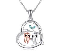 Sloth Sterling Silver 925 Sloth Necklace Cute Sloth Jewellery Gift for Women Wife Couple Sloth Lover Valentine's Day gift