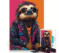 Sloth Street Style Jigsaw Puzzles 1000 Piece for Teenagers Enhance Memory Leisure Time Solid Cut Santa Wish Item 50x75cm