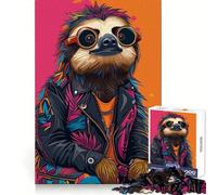 Sloth Street Style Jigsaw Puzzles 1000 Piece for Teenagers Enhance Memory Leisure Time Solid Cut Santa Wish Item 50x75cm