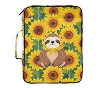 Sloth Sunflower Cartoon Cute Expanding File Jacket 7 Pockets A4 Letter Size with Zipper Closure for Office Supplies Document File Folder Expanding carpeta de