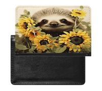 Sloth Sunflower Passport Holder Vaccine Card Holder Travel Document Organizer Credit Card Organizer for Women/Men