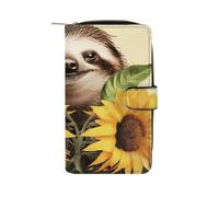 Sloth Sunflower Wallet Multifunctional Wallets for Men Compact Wallet Purse Passport Bag