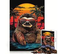 Sloth Sunset Chill 1000 Piece Jigsaw Puzzles for Adults Teenagers Memory Upgrade Light Relax Sharp Cut Lovely Gift 50x75cm