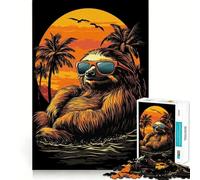 Sloth Sunset Chill 1000 Piece Jigsaws for Teenagers Mind Exercise Toy Mental Relax Design Assembly Santa Wish List 38x52cm