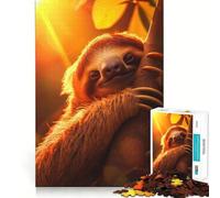 Sloth Sunset Elegant 1000 Piece Jigsaw Puzzles for Adults Teenagers Memory Gain Relaxed Mind Design Assembly 38x26cm