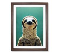 Sloth Surrealism Framed Print | A2 Walnut Framed Wall Art | Ready to Hang | Surrealist Nature Picture | Living Room Bedroom Lounge Office
