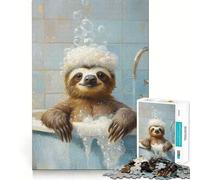 Sloth Taking A Bath 1000 Piece Jigsaw Puzzles for Adults Teenagers Memory Upgrade Light Relax Sharp Cut Lovely Gift 38x52cm