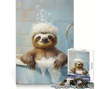 Sloth Taking A Bath 1000 Piece Jigsaw Puzzles for Adults Teenagers Memory Upgrade Light Relax Sharp Cut Lovely Gift 38x52cm