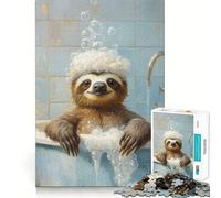 Sloth Taking A Bath 1000 Pieces Jigsaws Adults Puzzles Gifts Brain Workout Toy Relaxed Mind Art Assembly Memorable Gift 38x26cm
