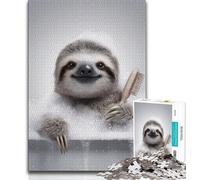 Sloth Taking A Bath JigsawPuzzle 1000 Pieces for Teenagers,Challenging To Complete But Fun And Humorous Birthday Present,Gifts,Wall Art (38x26cm)