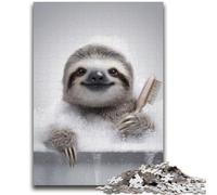 Sloth Taking A Bath Puzzles for Teenagers 1000 Pieces,Family Game Stress Reliever Difficult Challenge Artists Collection,Fine Art (50x75cm)