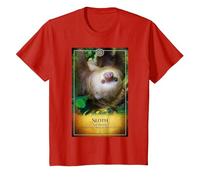 Sloth Tarot Card T-Shirt, Youth, Red, X-Small