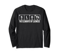 Sloth The Elements of Laziness Periodic Table Funny Long Sleeve T-Shirt