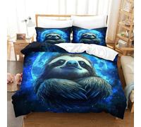 Sloth Three-dimensional Printing Bedding Bedding Ensemble Sloth Quilt Cover High-thread-count Fabric Pillow Slip Included Gentle And Washable Super King(260x220cm)