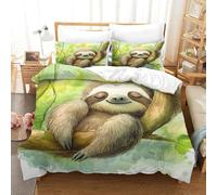 Sloth Three-dimensional Printing Bedding Bedding Ensemble Sloth Quilt Cover Superior Microfiber Pillow Slip Included Gentle And Washable Single(140x200cm)