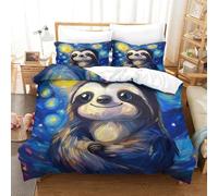 Sloth Three-dimensional Printing Bedding Bedding Ensemble Sloth Quilt Cover Ultra-fine Fiber Pillow Slip Included Soft And Easy to Maintain Super King(260x220cm)