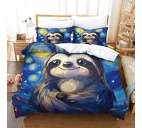 Sloth Three-dimensional Printing Bedding Comforter Set Sloth Bed Cover High-thread-count Fabric Encased with Zipper Gentle And Washable King(220x240cm)