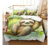 Sloth Three-dimensional Printing Bedding Comforter Set Sloth Bed Cover Superior Microfiber Pillow Slip Included Soft-to-the-touch And Manageable King(220x240cm)
