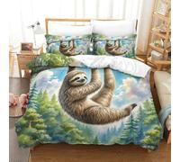 Sloth Three-dimensional Printing Bedding Comforter Set Sloth Bed Cover Ultra-fine Fiber Pillow Slip Included Soft-to-the-touch And Manageable King(220x240cm)