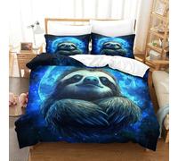 Sloth Three-dimensional Printing Bedding Comforter Set Sloth Bed Cover Ultra-fine Fiber Pillow Slip Included Gentle And Washable King(220x240cm)