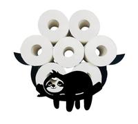Sloth Toilet Roll Holder, Metal Toilet Paper Roll Holder Wall Mounted Toilet Tissue Organiser Storage for Bathroom Toilet Home Kitchen, Funny Animal Style Loo Roll Storage Holds Up To 7 Rolls, Black