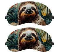 Sloth Tropical Flower (2) Ultra-Soft Sleep Eye Mask, 3D Contoured Light Blocking Mask for Travel Home Office, Comfortable Blindfold for Men Women