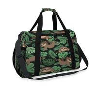 Sloth Tropical Leaves Travel Duffel Bag for Girls Boys Women Men Sloth Print Weekend Overnight Bag Shoulder Tote Luggage Handbag for Travel Sports Gym